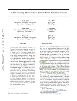 On the Memory Mechanism of Tensor-Power Recurrent Models