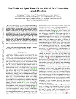 Real Masks and Spoof Faces: On the Masked Face Presentation Attack
  Detection