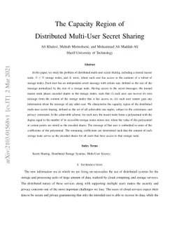 The Capacity Region of Distributed Multi-User Secret Sharing