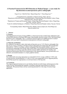 A Practical Framework for ROI Detection in Medical Images -- a case
  study for hip detection in anteroposterior pelvic radiographs