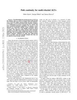 Path continuity for multi-wheeled AGVs