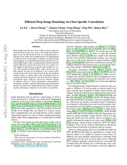 Efficient Deep Image Denoising via Class Specific Convolution