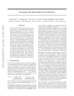 Learning with Hyperspherical Uniformity