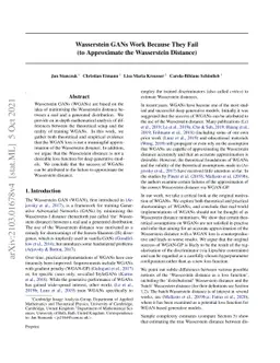 Wasserstein GANs Work Because They Fail (to Approximate the Wasserstein
  Distance)