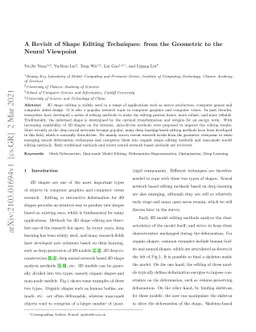 A Revisit of Shape Editing Techniques: from the Geometric to the Neural
  Viewpoint