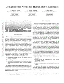 Conversational Norms for Human-Robot Dialogues