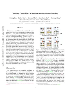 Distilling Causal Effect of Data in Class-Incremental Learning