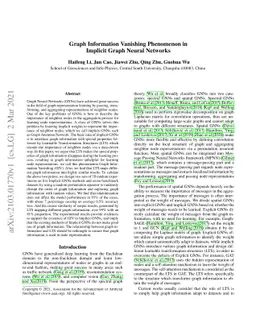 Graph Information Vanishing Phenomenon inImplicit Graph Neural Networks