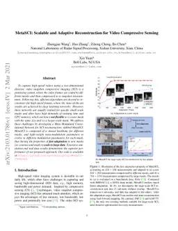 MetaSCI: Scalable and Adaptive Reconstruction for Video Compressive
  Sensing