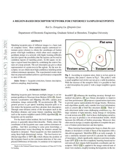 A region-based descriptor network for uniformly sampled keypoints