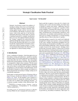 Strategic Classification Made Practical
