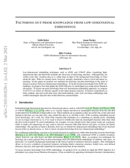 Factoring out prior knowledge from low-dimensional embeddings
