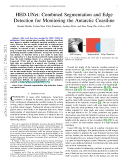 HED-UNet: Combined Segmentation and Edge Detection for Monitoring the
  Antarctic Coastline