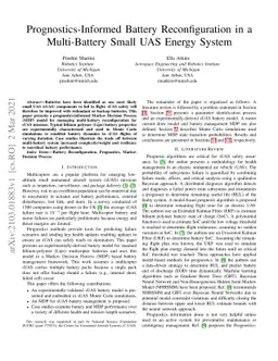 Prognostics-Informed Battery Reconfiguration in a Multi-Battery Small
  UAS Energy System