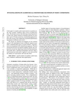 Investigations on Audiovisual Emotion Recognition in Noisy Conditions
