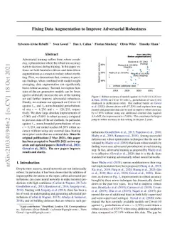 Fixing Data Augmentation to Improve Adversarial Robustness
