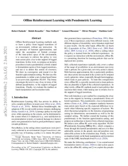 Offline Reinforcement Learning with Pseudometric Learning