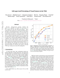 Self-supervised Pretraining of Visual Features in the Wild