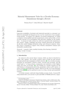 Material Measurement Units for a Circular Economy: Foundations through a
  Review