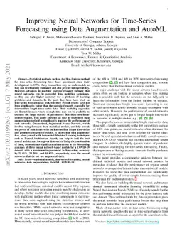 Improving Neural Networks for Time Series Forecasting using Data
  Augmentation and AutoML