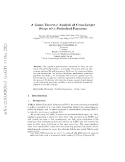 A Game-Theoretic Analysis of Cross-Ledger Swaps with Packetized Payments