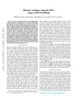 Obstacle Avoidance onboard MAVs using a FMCW RADAR