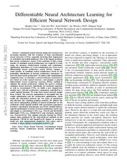 Differentiable Neural Architecture Learning for Efficient Neural Network
  Design