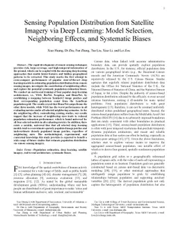 Sensing population distribution from satellite imagery via deep
  learning: model selection, neighboring effect, and systematic biases