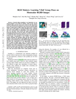 RGB Matters: Learning 7-DoF Grasp Poses on Monocular RGBD Images