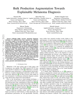 Bulk Production Augmentation Towards Explainable Melanoma Diagnosis