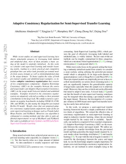 Adaptive Consistency Regularization for Semi-Supervised Transfer
  Learning