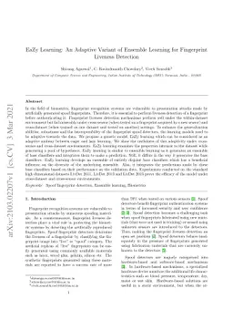 EaZy Learning: An Adaptive Variant of Ensemble Learning for Fingerprint
  Liveness Detection