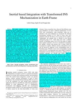 Inertial based Integration with Transformed INS Mechanization in Earth
  Frame
