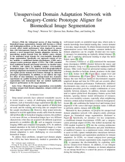 Unsupervised Domain Adaptation Network with Category-Centric Prototype
  Aligner for Biomedical Image Segmentation