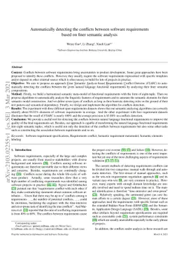 Automatically detecting the conflicts between software requirements
  based on finer semantic analysis