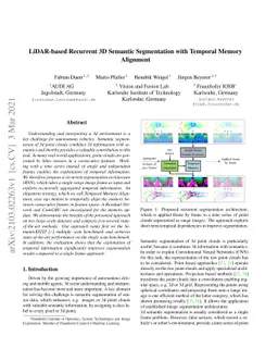 LiDAR-based Recurrent 3D Semantic Segmentation with Temporal Memory
  Alignment