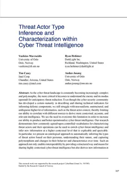 Threat Actor Type Inference and Characterization within Cyber Threat
  Intelligence