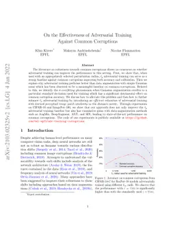 On the effectiveness of adversarial training against common corruptions