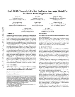 OAG-BERT: Towards A Unified Backbone Language Model For Academic
  Knowledge Services