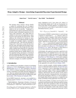 Deep Adaptive Design: Amortizing Sequential Bayesian Experimental Design