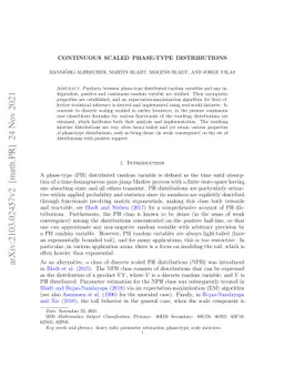 Continuous scaled phase-type distributions