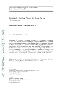 Stochastic Cutting Planes for Data-Driven Optimization