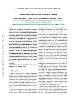 Oscillation Reduction for Knuckle Cranes