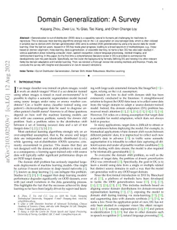 Domain Generalization: A Survey