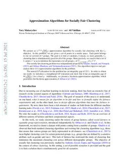 Approximation Algorithms for Socially Fair Clustering