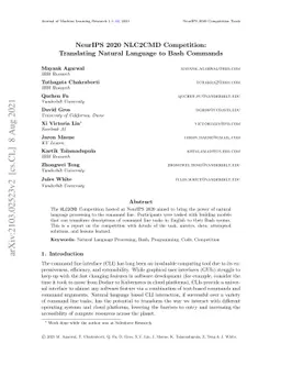 NeurIPS 2020 NLC2CMD Competition: Translating Natural Language to Bash
  Commands