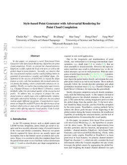 Style-based Point Generator with Adversarial Rendering for Point Cloud
  Completion