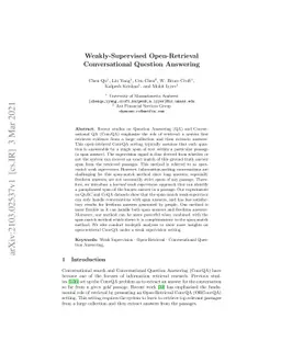Weakly-Supervised Open-Retrieval Conversational Question Answering