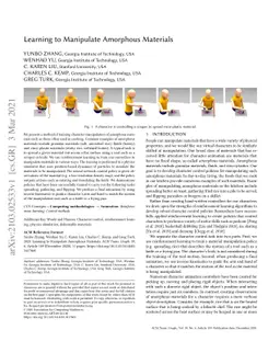 Learning to Manipulate Amorphous Materials