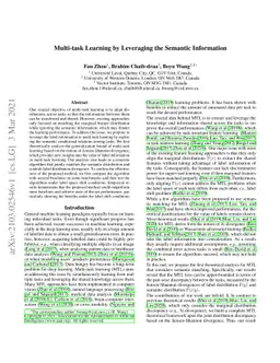 Multi-task Learning by Leveraging the Semantic Information